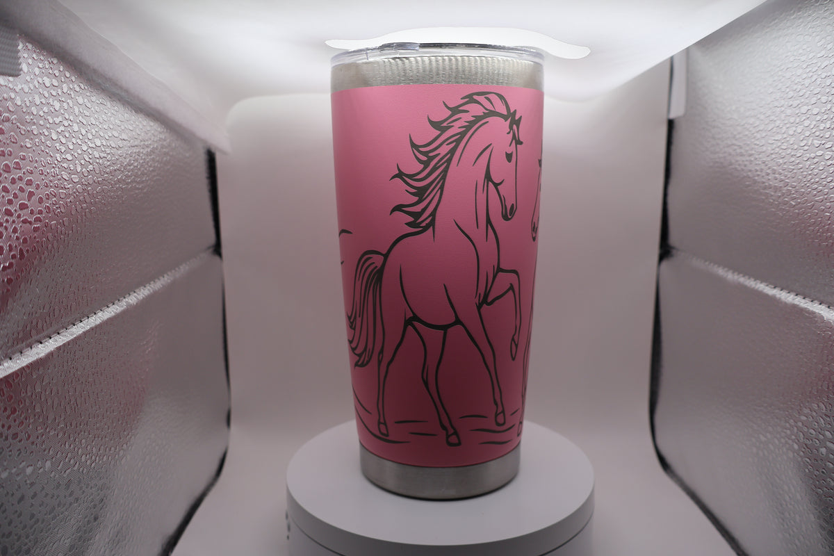 Horse engraved tumbler