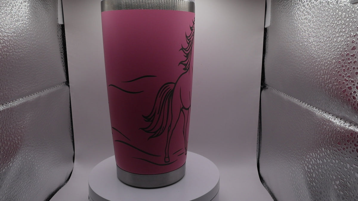 Horse engraved tumbler